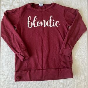 Posh & Cozy blondie sweater burgundy small 5-6 years